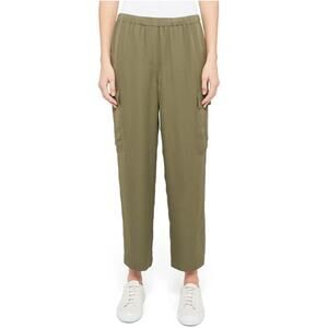 Theory Women's Hannon‎ Green Silk Cargo Pants